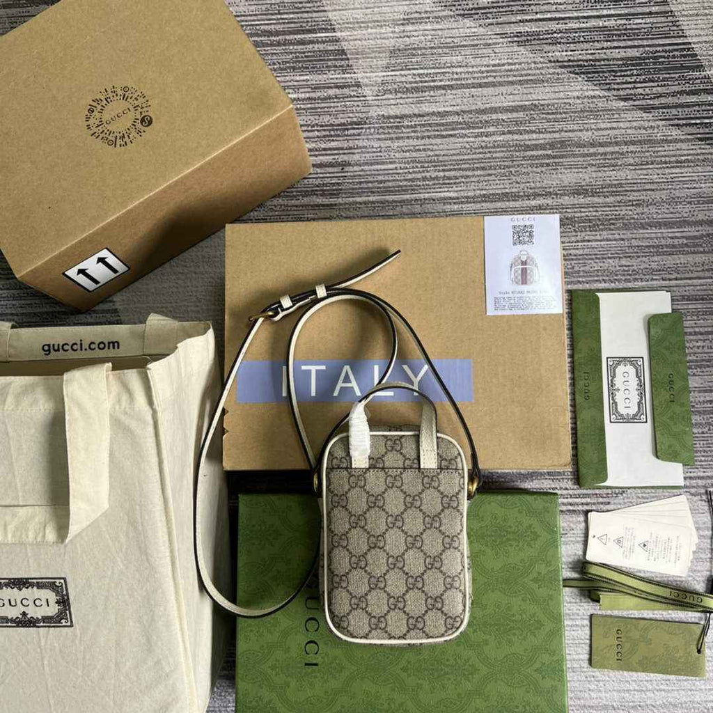 Gucci 671682 Ophidia mini bag white leather