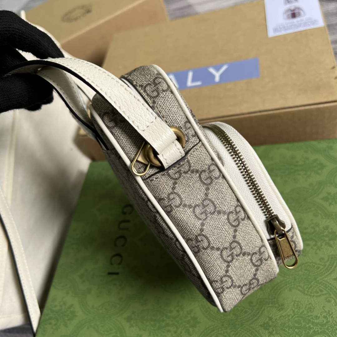 Gucci 671682 Ophidia mini bag white leather