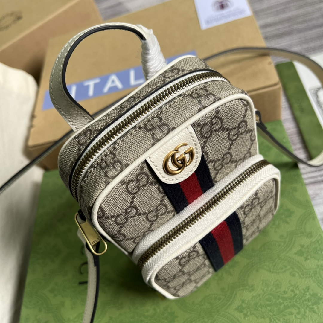 Gucci 671682 Ophidia mini bag white leather