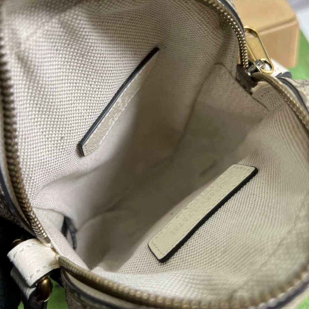 Gucci 671682 Ophidia mini bag white leather