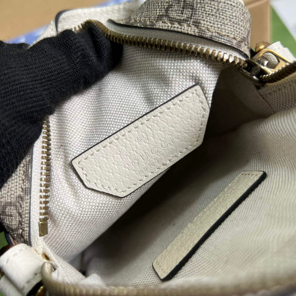 Gucci 671682 Ophidia mini bag white leather