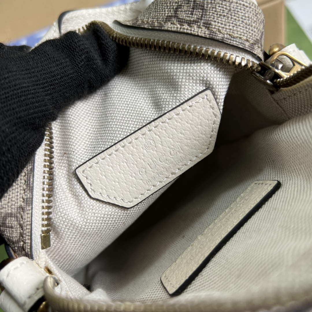 Gucci 671682 Ophidia mini bag white leather