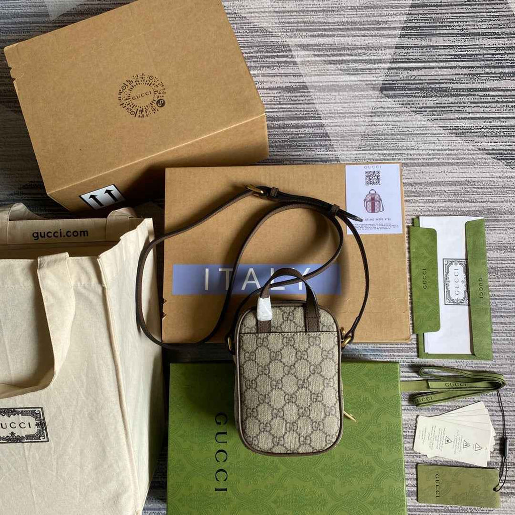 Gucci 671682 Ophidia mini bag Brown leather