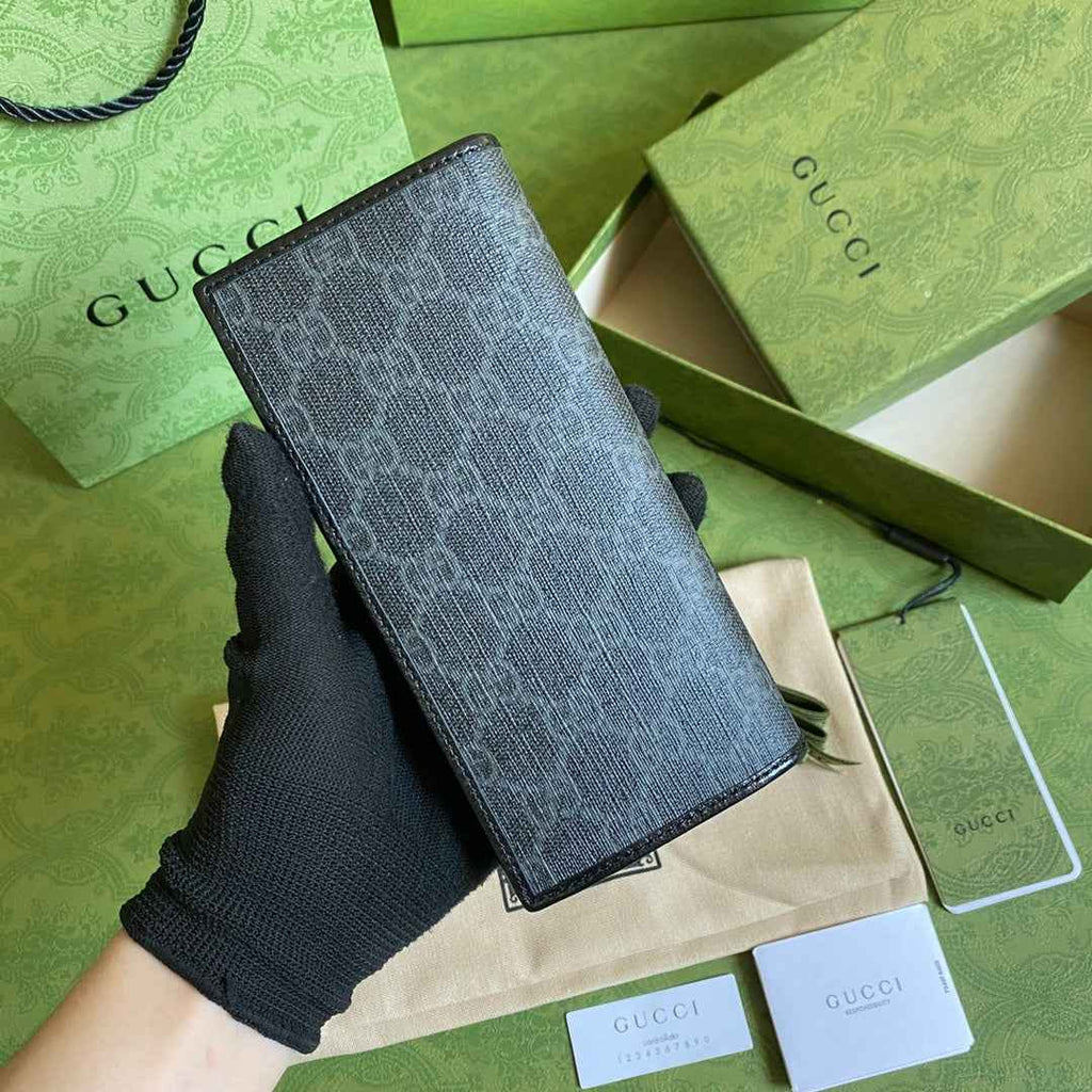 Gucci ‎‎672947 Long wallet with Interlocking G Black leather
