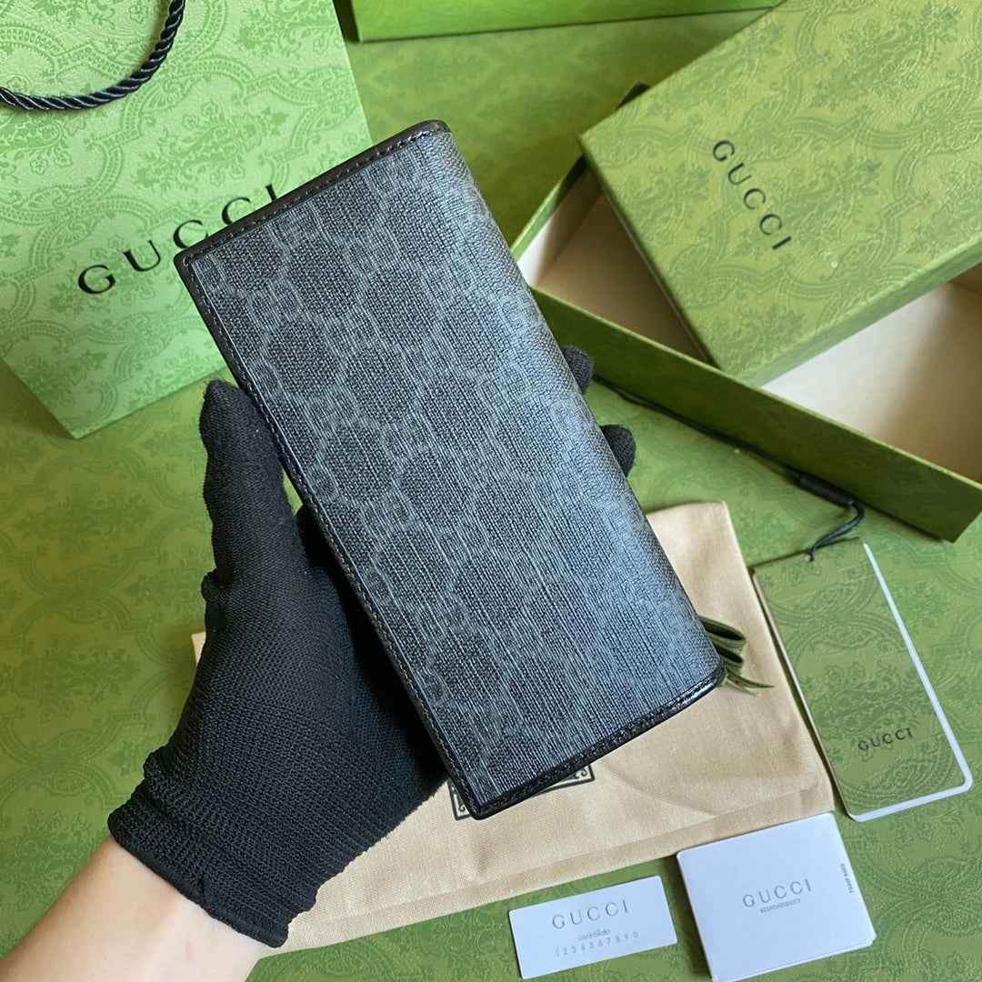 Gucci ‎‎672947 Long wallet with Interlocking G Black leather