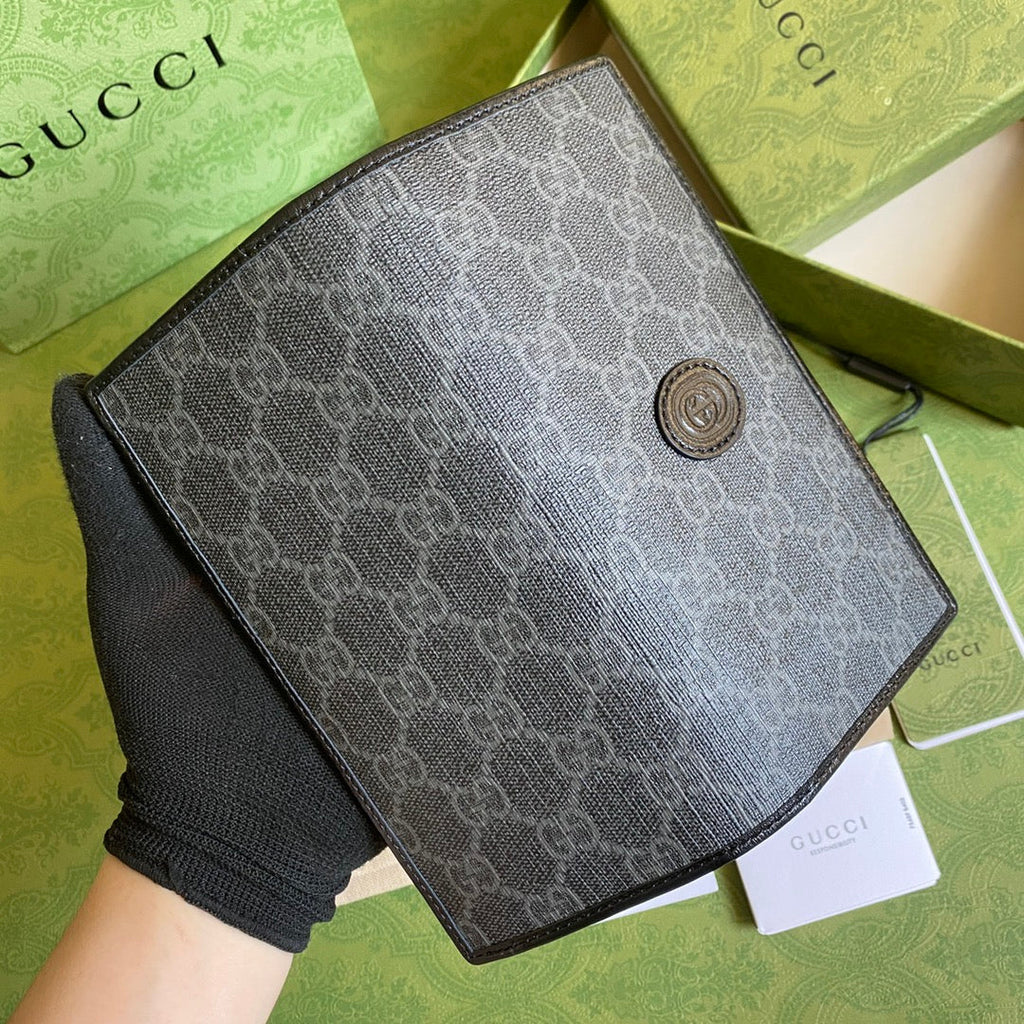 Gucci ‎‎672947 Long wallet with Interlocking G Black leather