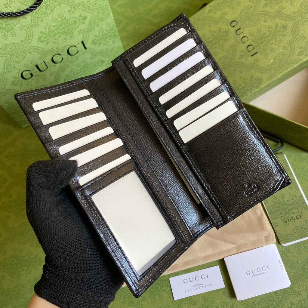 Gucci ‎‎672947 Long wallet with Interlocking G Black leather