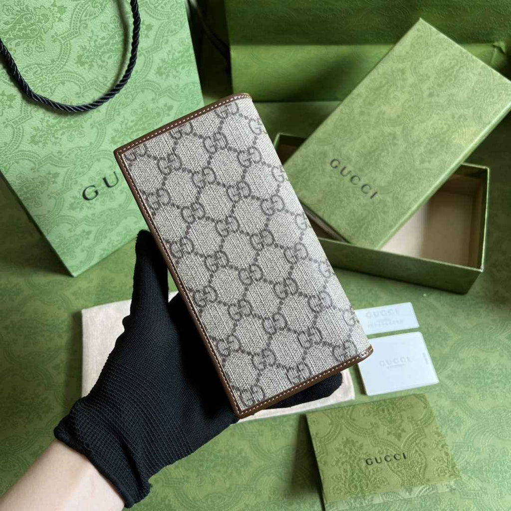 Gucci ‎‎672947 Long wallet with Interlocking G Brown leather