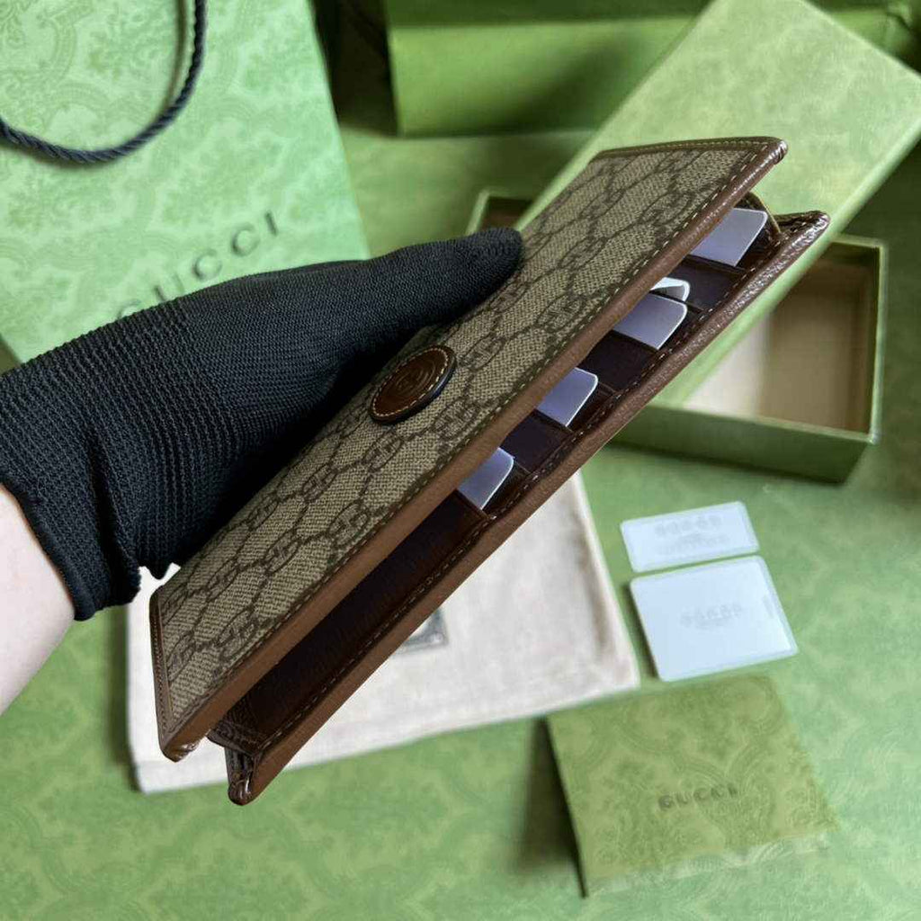 Gucci ‎‎672947 Long wallet with Interlocking G Brown leather
