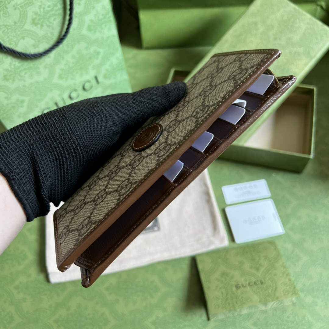 Gucci ‎‎672947 Long wallet with Interlocking G Brown leather