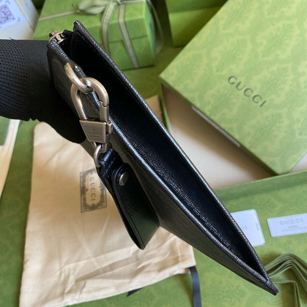 Gucci ‎672953 GG pouch Beige and blue GG Supreme canvas
