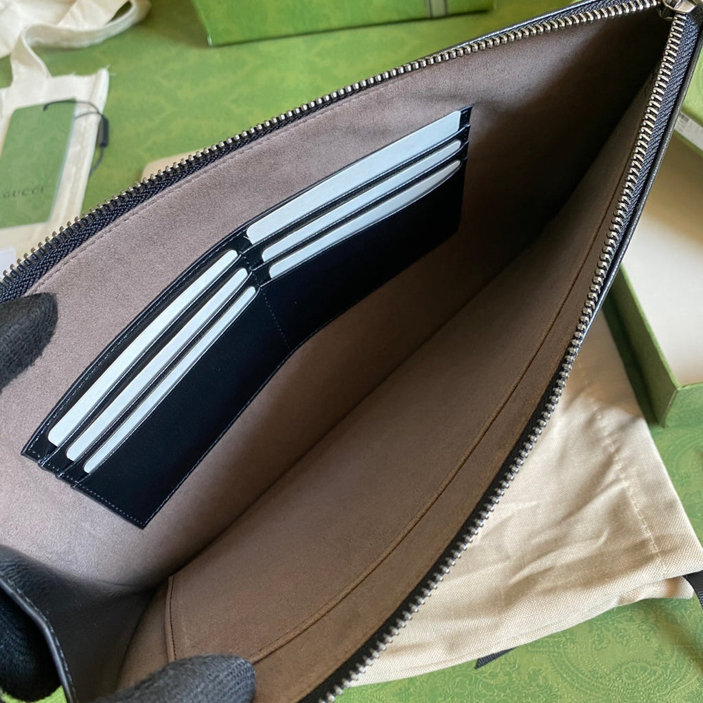 Gucci ‎672953 GG pouch Beige and blue GG Supreme canvas