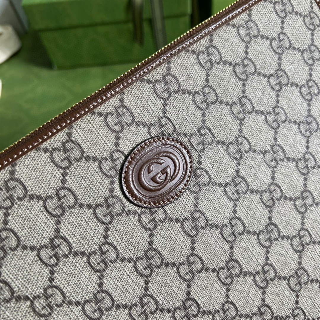 Gucci ‎672953 GG pouch Beige and brown GG Supreme canvas