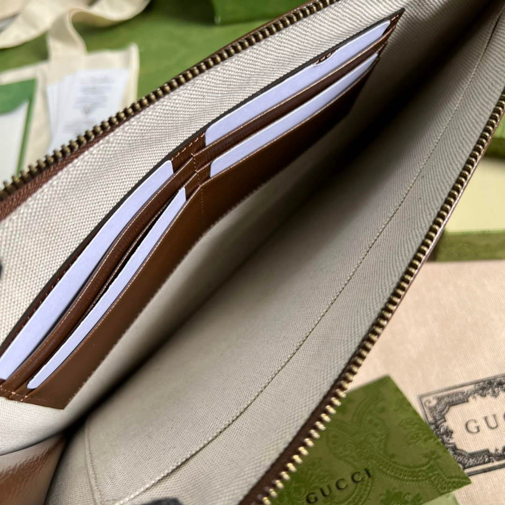 Gucci ‎GG pouch 672953 Beige and brown GG Supreme canvas