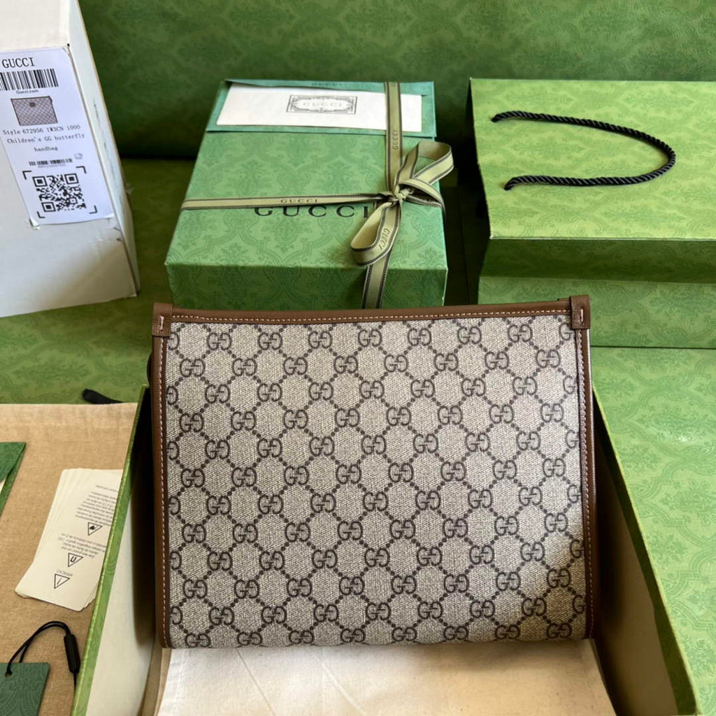 Gucci ‎‎672956 Beauty case with Interlocking G Brown leather