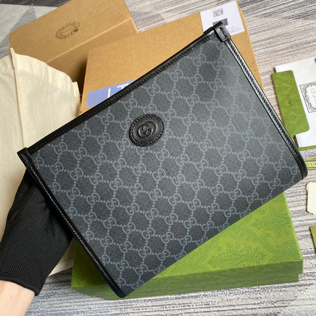 Gucci ‎‎672956 Beauty case with Interlocking G Black leather