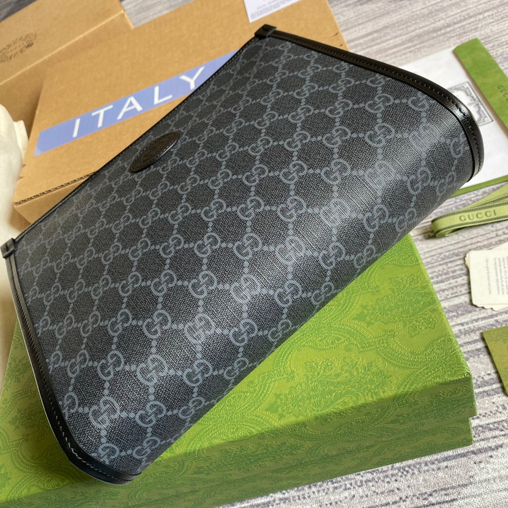 Gucci ‎‎672956 Beauty case with Interlocking G Black leather