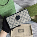 ‎Gucci 673003 Zip around wallet with Interlocking G navy blue