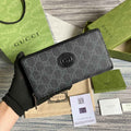 ‎Gucci 673003 Zip around wallet with Interlocking G black