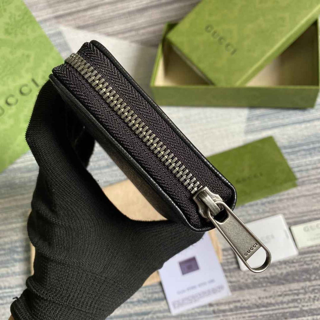 ‎Gucci 673003 Zip around wallet with Interlocking G black