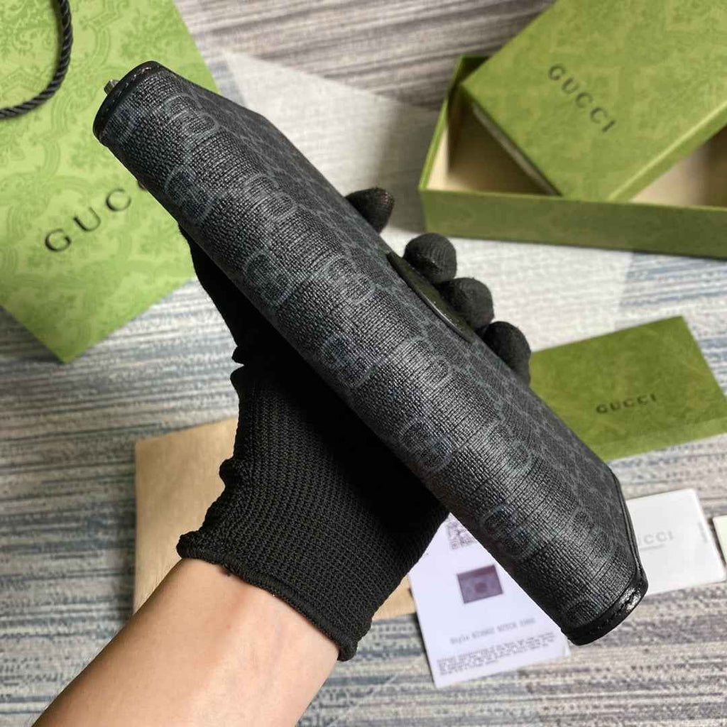 ‎Gucci 673003 Zip around wallet with Interlocking G black
