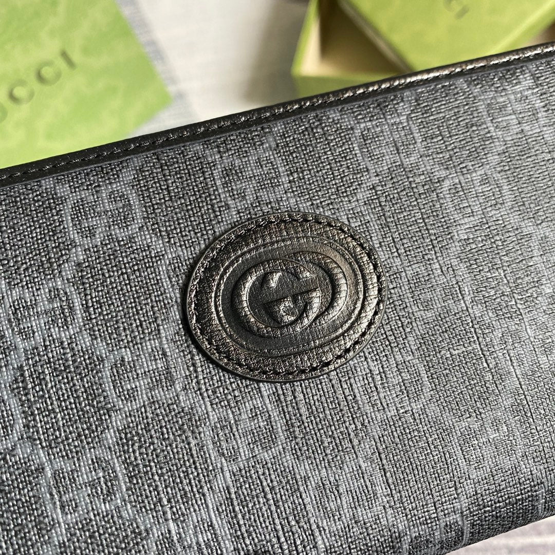 ‎Gucci 673003 Zip around wallet with Interlocking G black