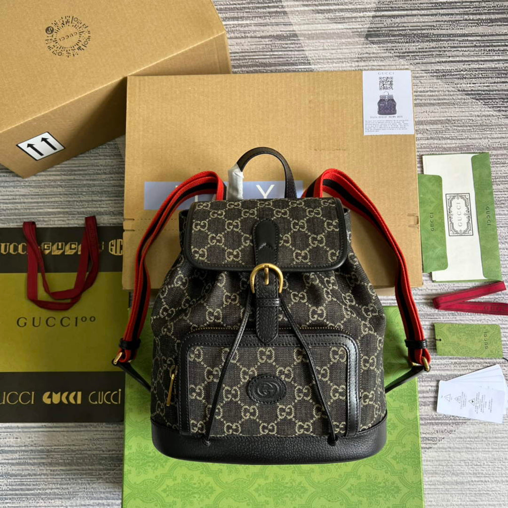 Gucci 674147 Backpack with Interlocking G black GG Supreme