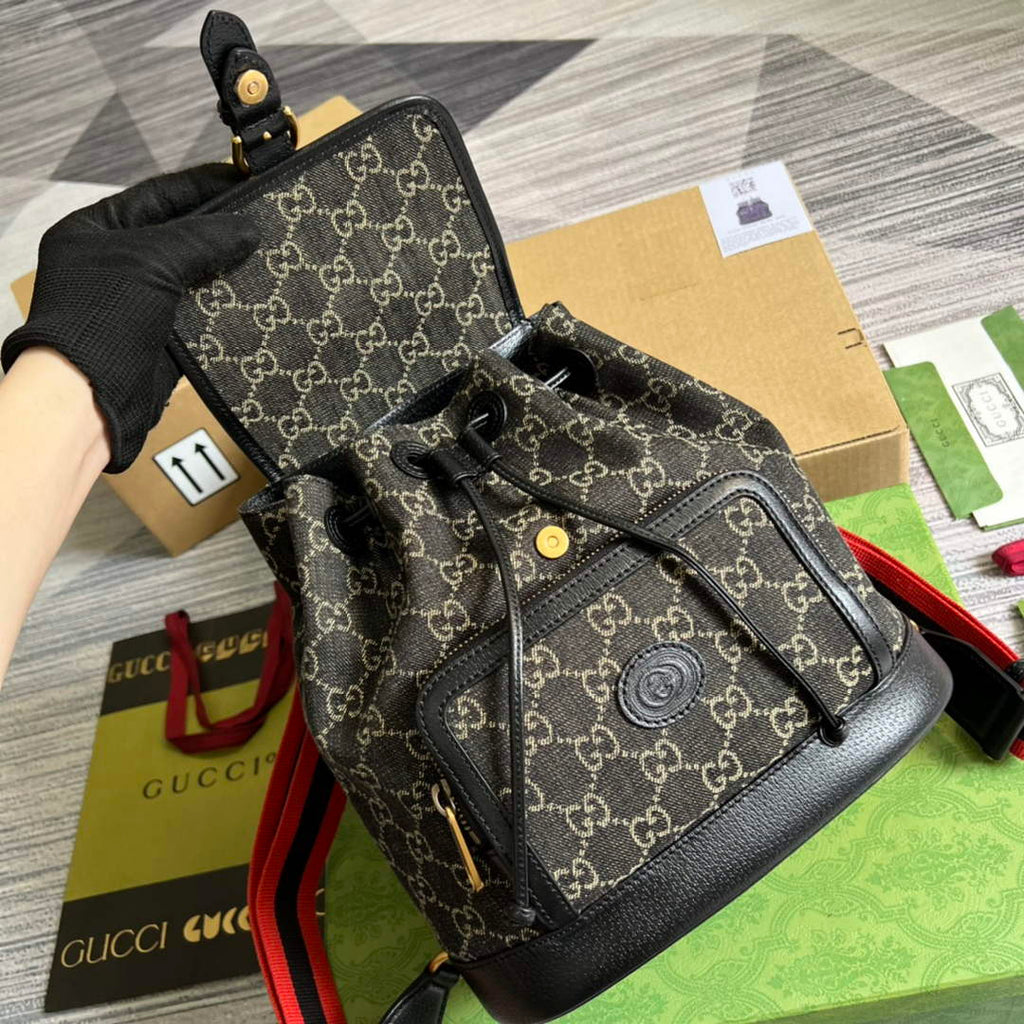 Gucci 674147 Backpack with Interlocking G black GG Supreme