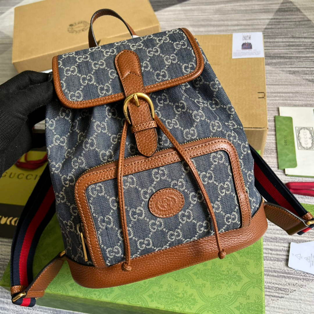 Gucci 674147 Backpack with Interlocking G blue GG Supreme