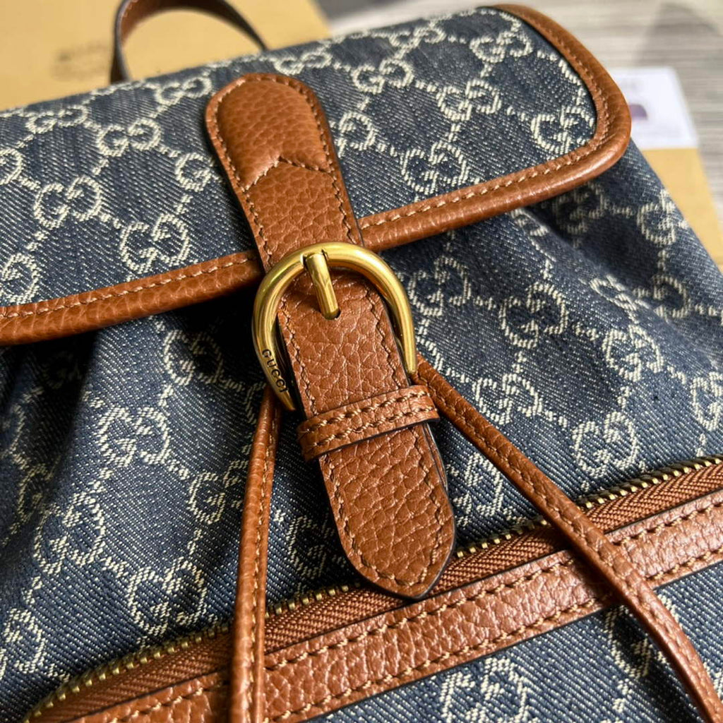 Gucci 674147 Backpack with Interlocking G blue GG Supreme