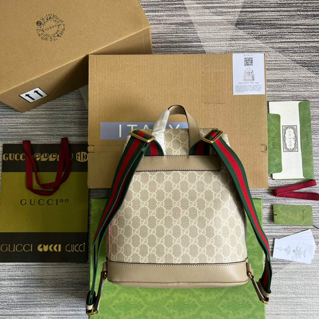 Gucci 674147 Backpack with Interlocking G white GG Supreme