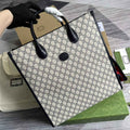 Gucci ‎674155 Medium tote with Interlocking G Beige and blue GG Supreme canvas