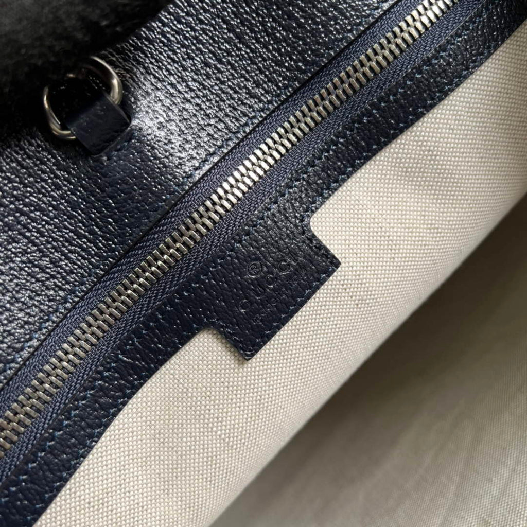 Gucci ‎674155 Medium tote with Interlocking G Beige and blue GG Supreme canvas
