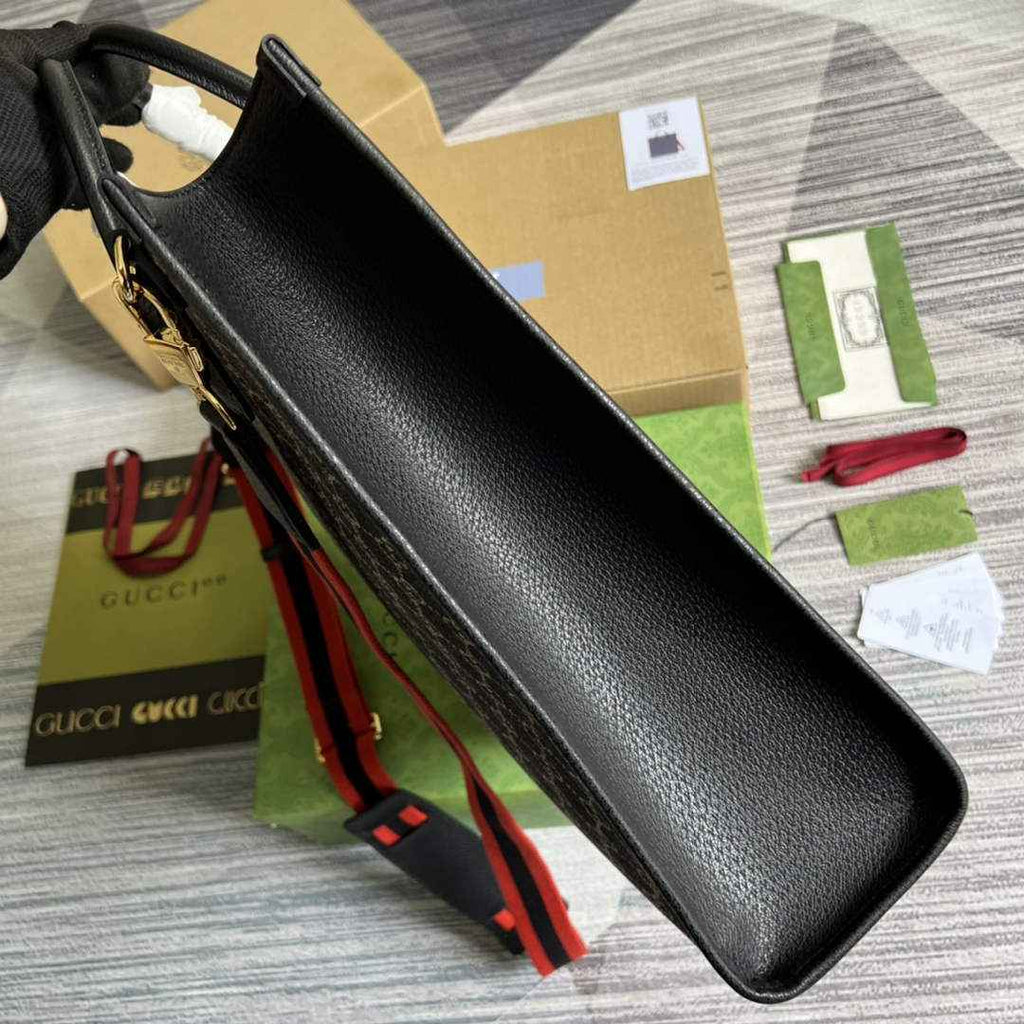 Gucci ‎674155 Medium tote with Interlocking G Black GG Supreme canvas