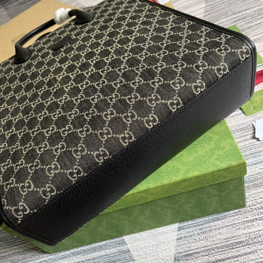 Gucci ‎674155 Medium tote with Interlocking G Black GG Supreme canvas