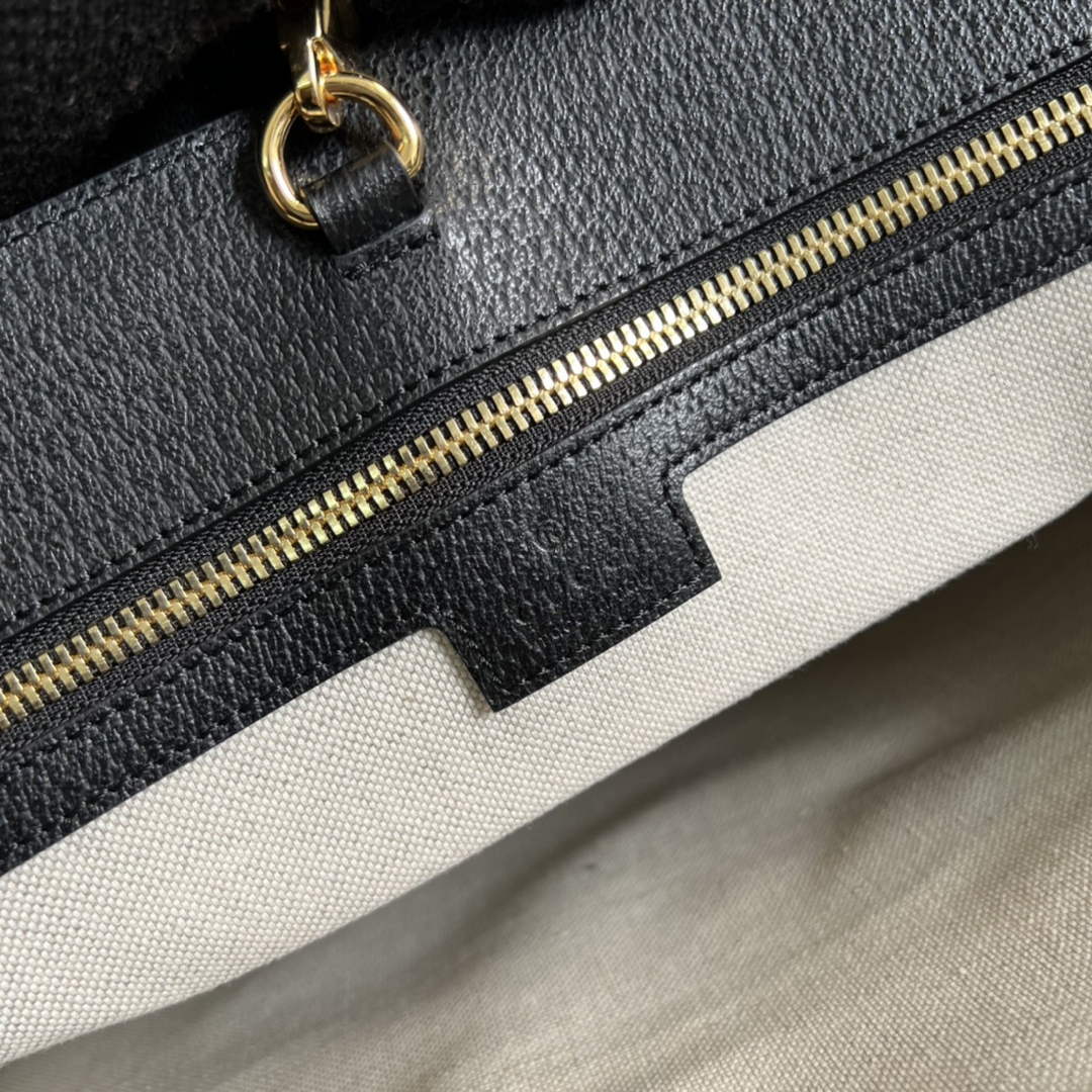 Gucci ‎674155 Medium tote with Interlocking G Black GG Supreme canvas