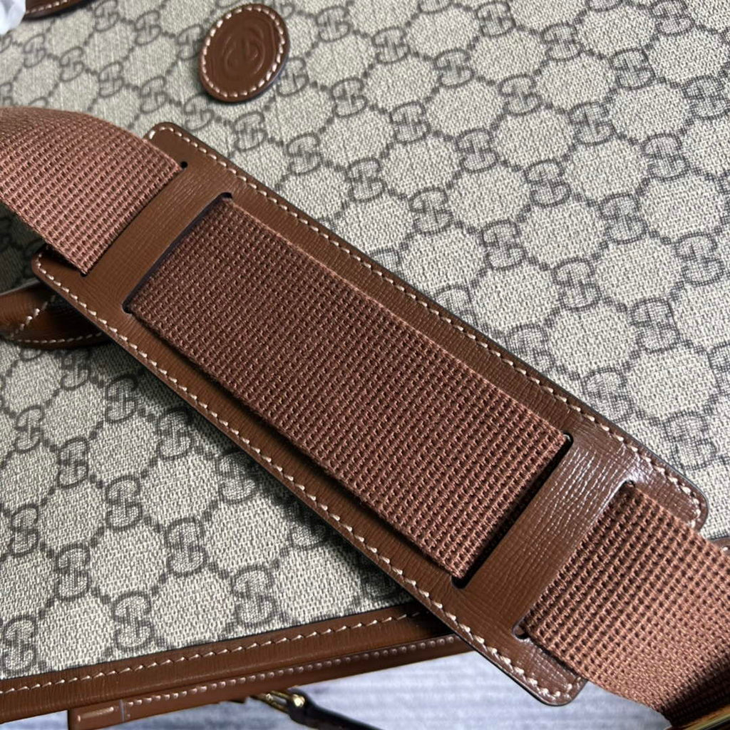 Gucci ‎674155 Medium tote with Interlocking G Beige GG Supreme canvas