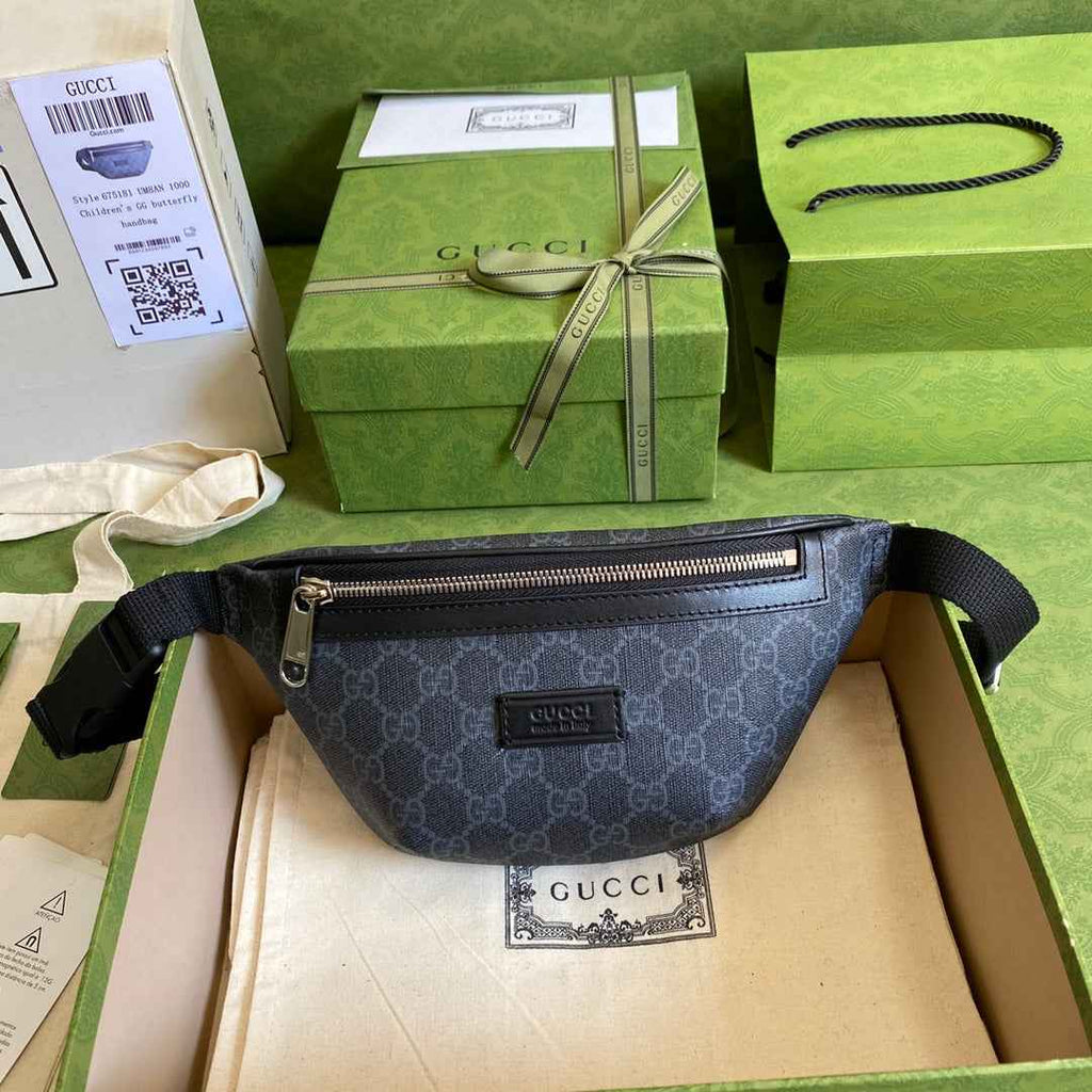 Gucci ‎675181 GG belt bag Black leather