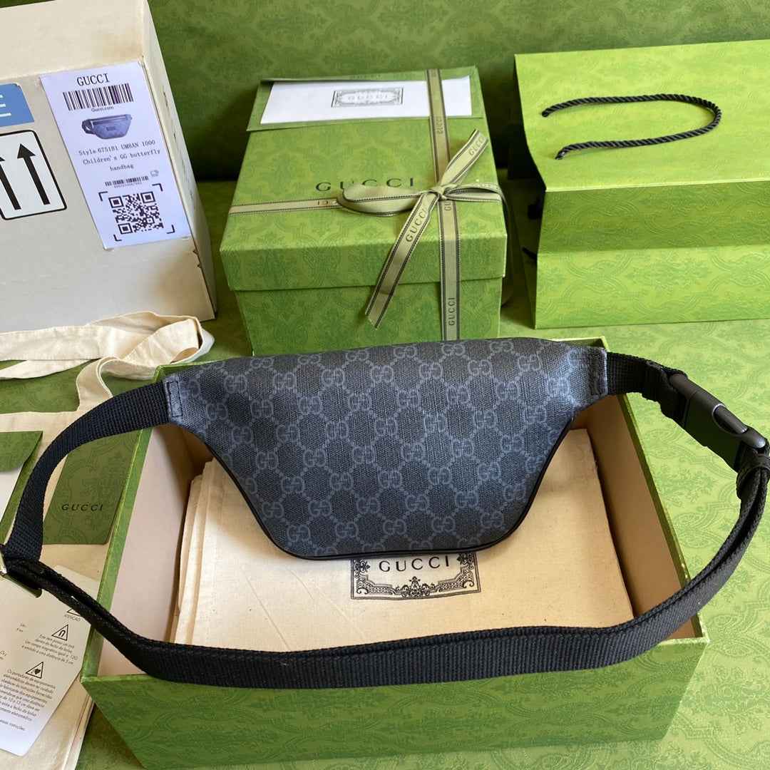 Gucci ‎675181 GG belt bag Black leather
