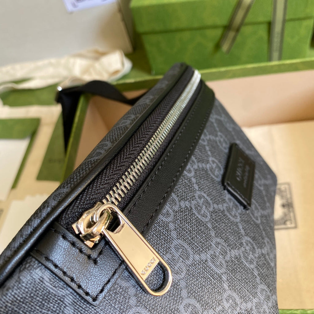 Gucci ‎675181 GG belt bag Black leather