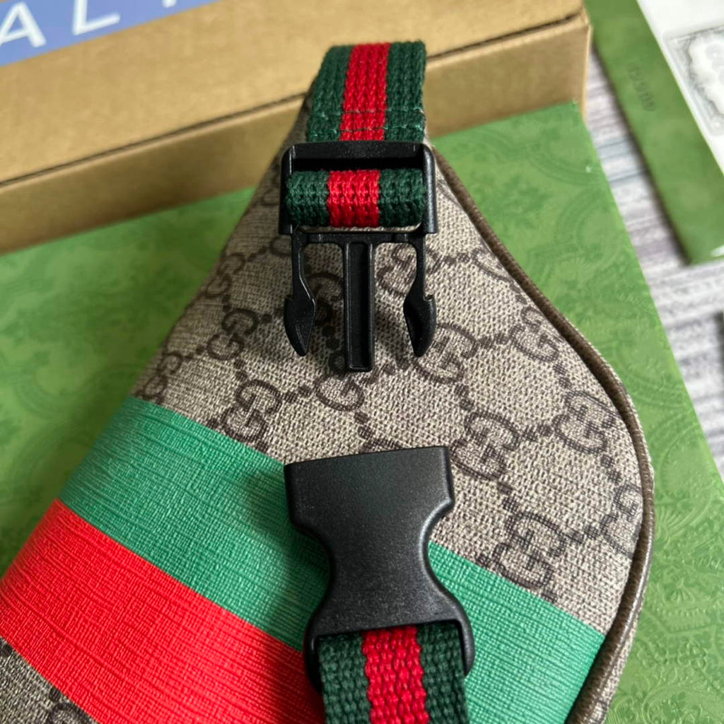Gucci ‎675181 GG belt bag with Gucci tiger print Brown leather