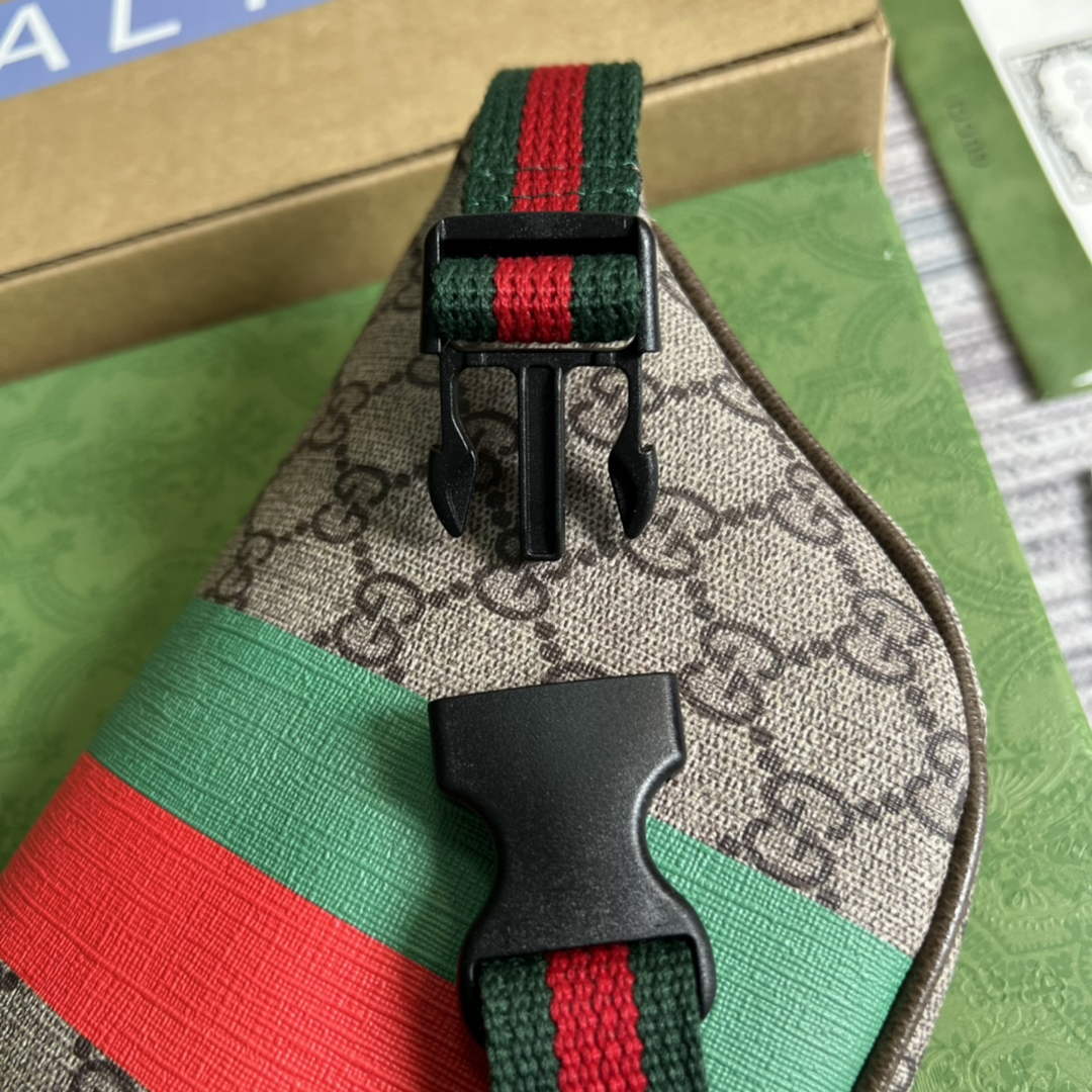 Gucci ‎675181 GG belt bag with Gucci tiger print Brown leather