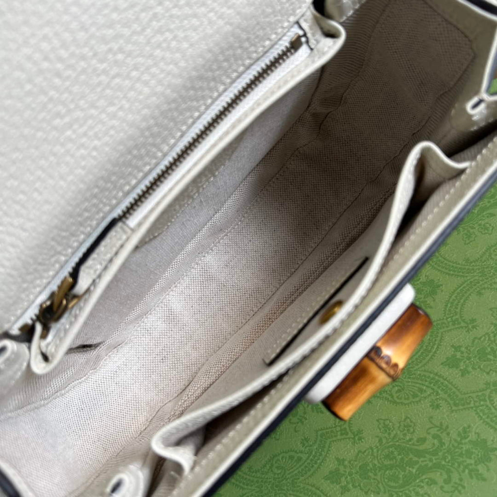 Gucci 675797 Bamboo 1947 small jumbo GG bag beige