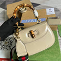 Gucci 675797 Bamboo1947 small top handle bag Beige Leather