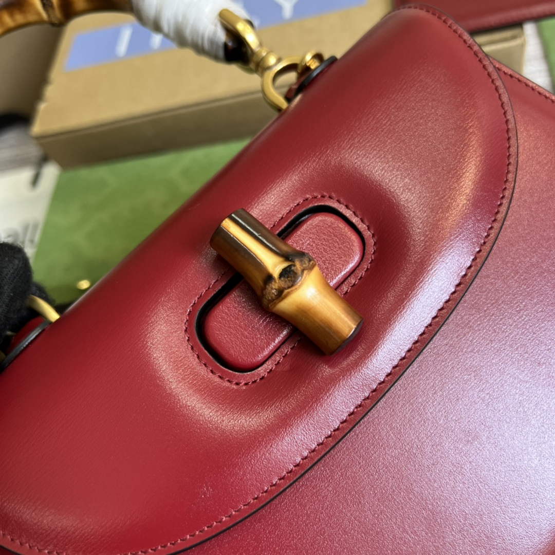 Gucci 675797 Bamboo1947 small top handle bag Red