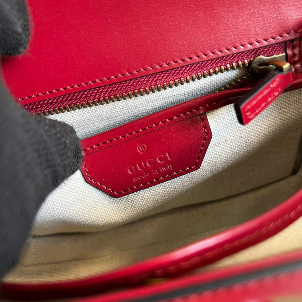 Gucci 675797 Bamboo1947 small top handle bag Red