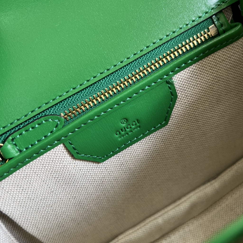 Gucci 675797 Bamboo1947 small top handle bag Green Leather