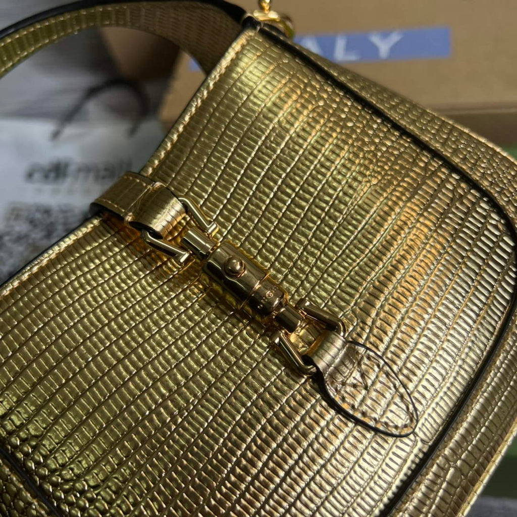 Gucci 675799 Jackie 1961 lizard mini bag Gold