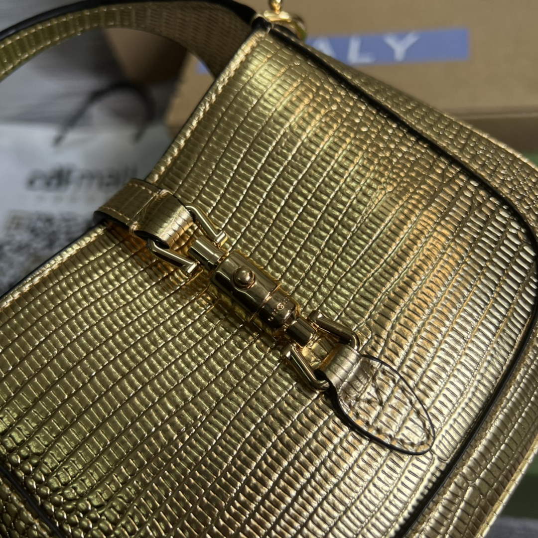 Gucci 675799 Jackie 1961 lizard mini bag Gold