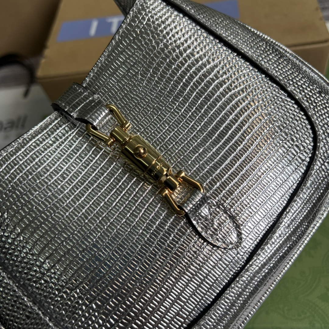 Gucci 675799 Jackie 1961 lizard mini bag Silver